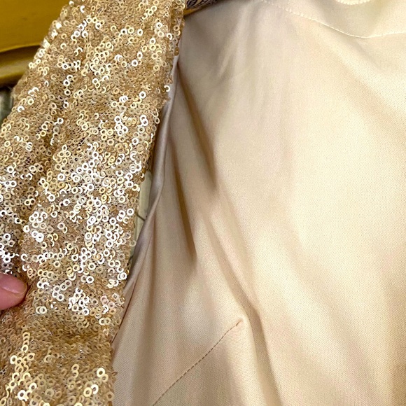 Champagne Sequined Evening Dress - Picture 4 of 10